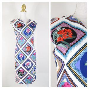 Tahari Women's Multi-color Floral Sleeveless Sheath Dress Size 8 Formal Career